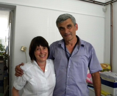Me and Client in the clinic in Sarajevo